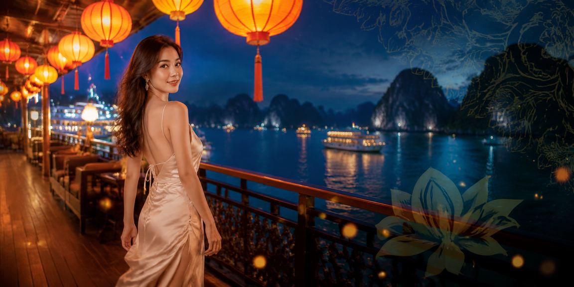 Chợ đêm Hạ Long minh họa trải nghiệm giải trí di động ban đêm